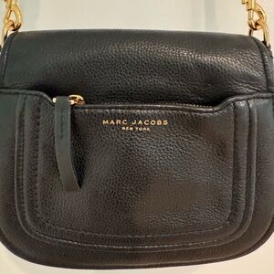 Marc Jacobs Black Crossbody Bag with Gold Accents